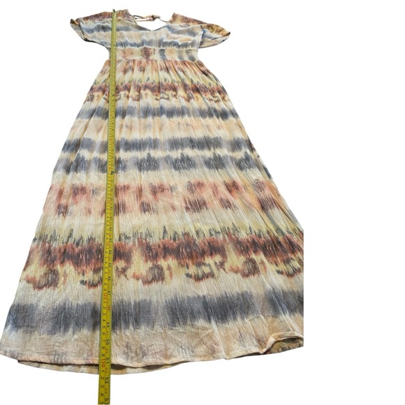 Gypsies & Moondust Tie Dye Maxi Dress Medium Smocked Waist Boho Sz M Semi Sheer - Picture 7 of 11